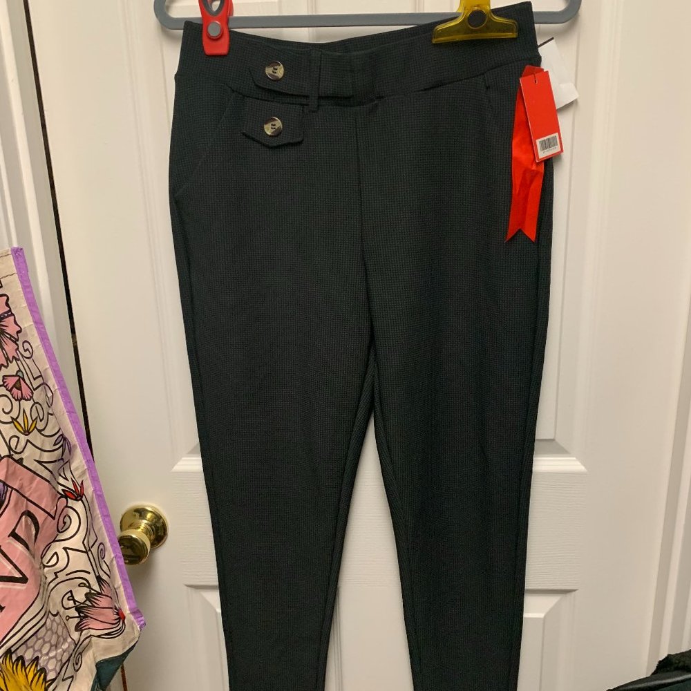 Stretch Pants with Button Details